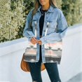 thumbnail image 1 of Chaqueta vaquera Retro de manga larga con bolsillo y solapa para mujer, chaqueta Retro holgada de lana con costuras vaqueras Vintage, novedad de 2023, 1 of 5