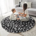 thumbnail image 3 of Black Christmas Snowflake Pattern Round Blanket,Comfortable Soft Flannel Throw Blanket,All Season,Warm Lightweight Blankets for Sofa Bed Couch Living Room Chair 47"x47", 3 of 5