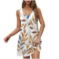 thumbnail image 2 of Ovzne Robes pour Femmes Robe Mode Décontractée Imprimée avec Poches Sans Manches Col Rond Grande Taille Robe Imprimée en Liquidation, 2 of 5
