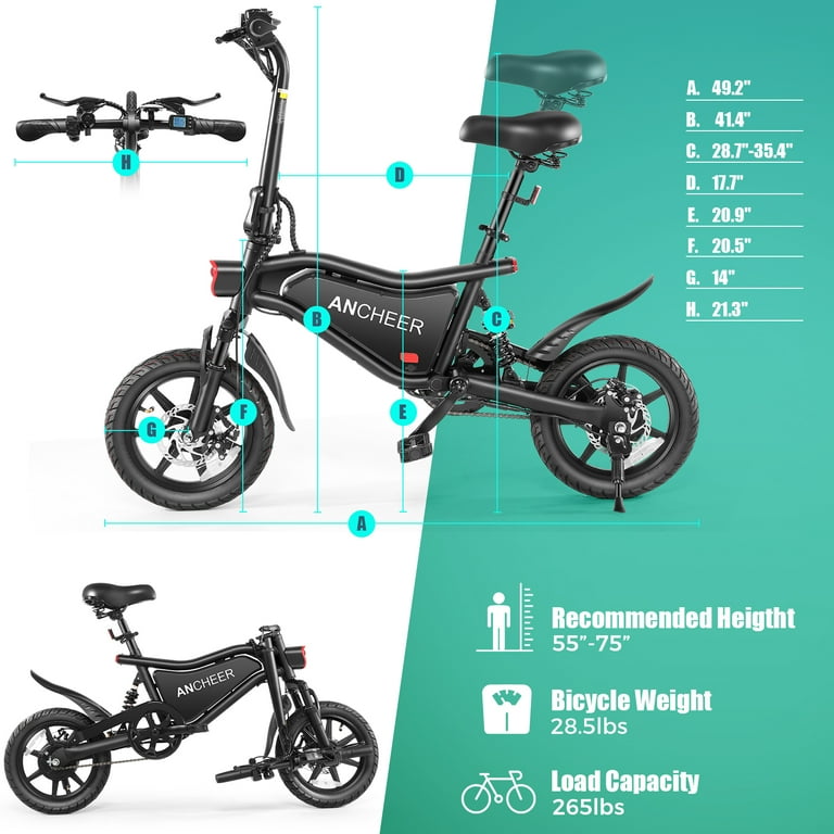 ANCHEER Folding Electric Bike for Adults 20MPH Ebike UP to 45
