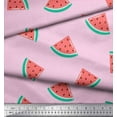 thumbnail image 3 of Soimoi Pink Rayon Fabric Watermelon Fruits Decor Fabric Printed Yard 56 Inch Wide, 3 of 3