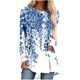 thumbnail image 2 of ICHUANYI Clearance Women's Fashion Loose Long Sleeve Round-Neck Blouse Christmas Printing T-Shirt Tops(Light Blue, M) ICHUANYI WER2023081507917, 2 of 5
