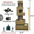 thumbnail image 3 of Garden Springs Zen Zone 47.44“ Polyresin Water Fountain with LED Lights & Pump, 3 of 7
