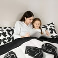 thumbnail image 5 of jejeloiu Cartoon Bow Tie Twin Comforter Sets,White Black Bedding Set For Girls Reversible 2-Piece, 5 of 8