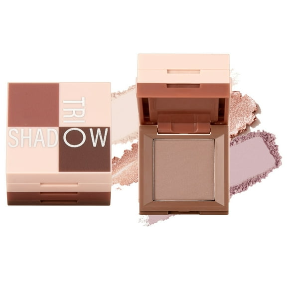 Lucoss 3 in 1 Contour Highlighter Blush Makeup Palette Kit, Matte Shimmer 3 Colors Highlighting Bronzing Blusher Eyeshadow Pallet, Long Lasting Full Face Eyes Contouring Shaping Makeup Set with Mirror