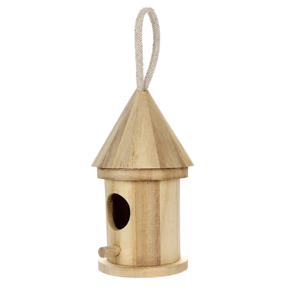Lanhui Outside Wooden Bird House, Ventilation Hanging Bird House for Small Bird Chickadees Sparrows