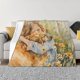 thumbnail image 1 of Balery Girl Hugging Dog Flowers Manta de Franela con Dibujo, Lujo Ultra Suave y Cálido, Antipelusa y Resistente a las Arrugas para Cama, Sofá, Camping -80"x60", 1 of 6