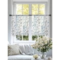 thumbnail image 4 of Light Blue Grey Botanical Sheer Curtains 54 Inch Length 2 Panels Set Window Treatments, Spring Floral Summer Farmhouse Rod Pocket Semi Curtains for Living Room/Bedroom/Kitchen Décor, 104"W x 54"L, 4 of 7