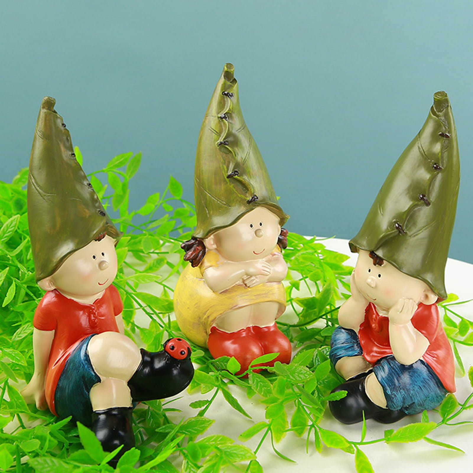 #4 Miniature Handmade Colourful Funny Clay Gnomes Decor Decorations Ornaments Outdoor Fairy Garden Figurines Toys & Games Funny Gnome Collectible Figurines Family Couples Furniture Sets 