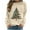 A Khaki, variant on Horkkom Christmas Sweatshirts for Women Christmas Tree Print Christmas Sweaters Funny Holiday Graphic Sweatshirts L