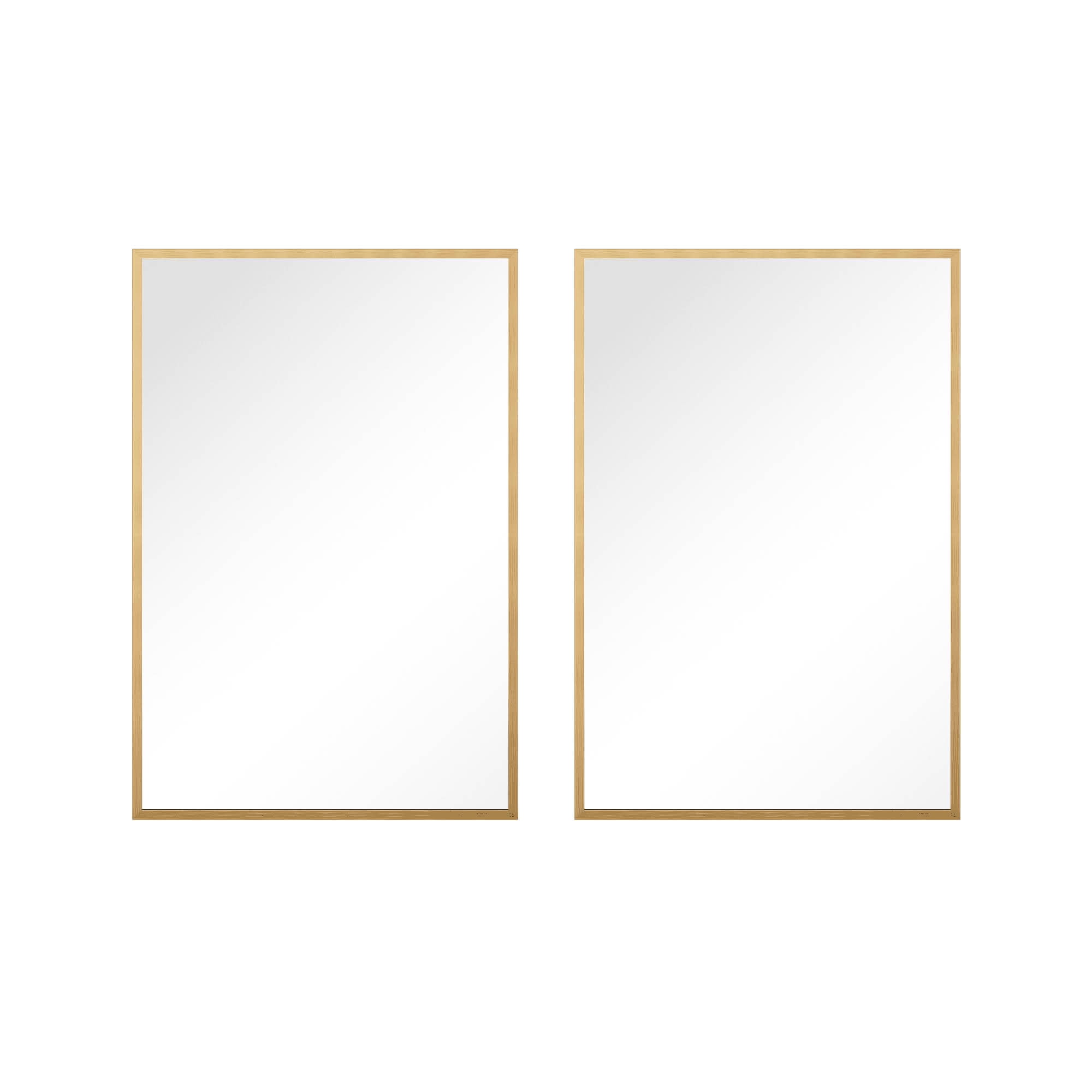 MAYEERTY 36x24x1 Inch Gold Thin Edge Aluminum Right Angle Rectangular Wall Mounted Mirror, Double Sided for Bathroom