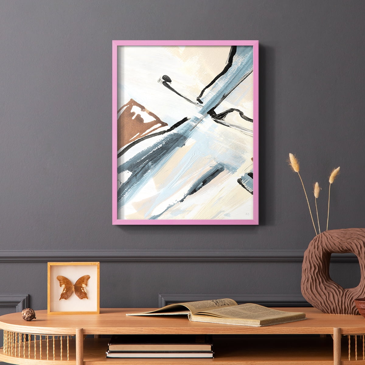 Dancing Wind Revisit I Framed Print in Pink Solid Wood Framed Print No Nail Hanging