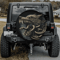 thumbnail image 2 of Lotusprinthandmade Wolf Spare Tire Cover With Backup Camera Hole 6 Sizes, wolf tire covers, wolf spare tire cover, tire cover wolf, 2 of 8