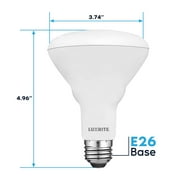 Luxrite BR30 LED Flood Light Bulb, 8.5W65W, 5000K Bright White, 650 Lumens, Dimmable, Damp Rated, UL, E26 6 Pack