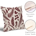 thumbnail image 6 of Burgundy Leaf Plant Pillow Covers 16X16 Inch Set of 2 Tropical Fern Herbs Botanical Leaves Floral Decorative Pillow Cases Vintage Cushion Case Farmhouse Home Decor for Couch Sofa Porch Outdoor, 6 of 6