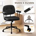 thumbnail image 3 of Falvinoryn Modern Home Office Desk Chair, Ergonomic Computer Task Chair with Padded Armrests, 360° Swivel Adjustable Height Rolling Chair, Rocking Function.Black, 3 of 7