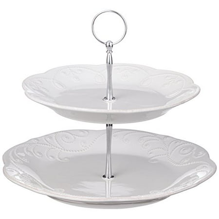 Lenox Royal Scroll - Lenox Unisex French Perle Tiered Server White Serveware