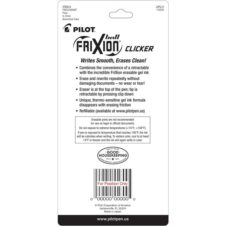Pilot 31568 FriXion Ball Erasable Gel Pens, Fine Point, Assorted Color –  Value Products Global