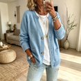 thumbnail image 3 of Breezora Women's Chunky V Neck Cardigan Sweater Loose Fit Open Front Casual Fall Knit Jacket for Layering, 3 of 10