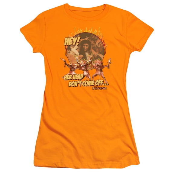 Juniors: Labyrinth-Head Don'T Come Off Apparel Womens T-Shirts - Orange