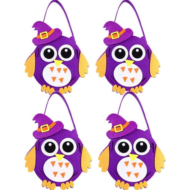 4Pcs Halloween Trick Or Treat Bag Portable Halloween Candy Buckets Non