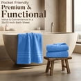 thumbnail image 4 of Dan River Bath Sheet 2 pack 35x70 in Quick Drying Oversized Soft Absorbent Cotton Towel - Medium Blue, 4 of 9