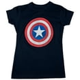 thumbnail image 2 of Captain America Distressed Shield Symbol Women's T-Shirt-Large, 2 of 2