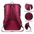 thumbnail image 4 of KAUKKO Mochila de viaje para computadora portátil, mochila para exteriores para computadora portátil de 15.6 pulgadas (18-rojo) KAUKKO EP5-18-maroon, 4 of 5
