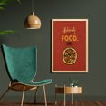 thumbnail image 2 of Meme Wall Art with Frame, I Am in a Relationship with Food Sorry Words with Pizza Doodle, Printed Fabric Poster for Bathroom Living Room, 23" x 35", Paprika Earth Yellow, by Ambesonne, 2 of 2