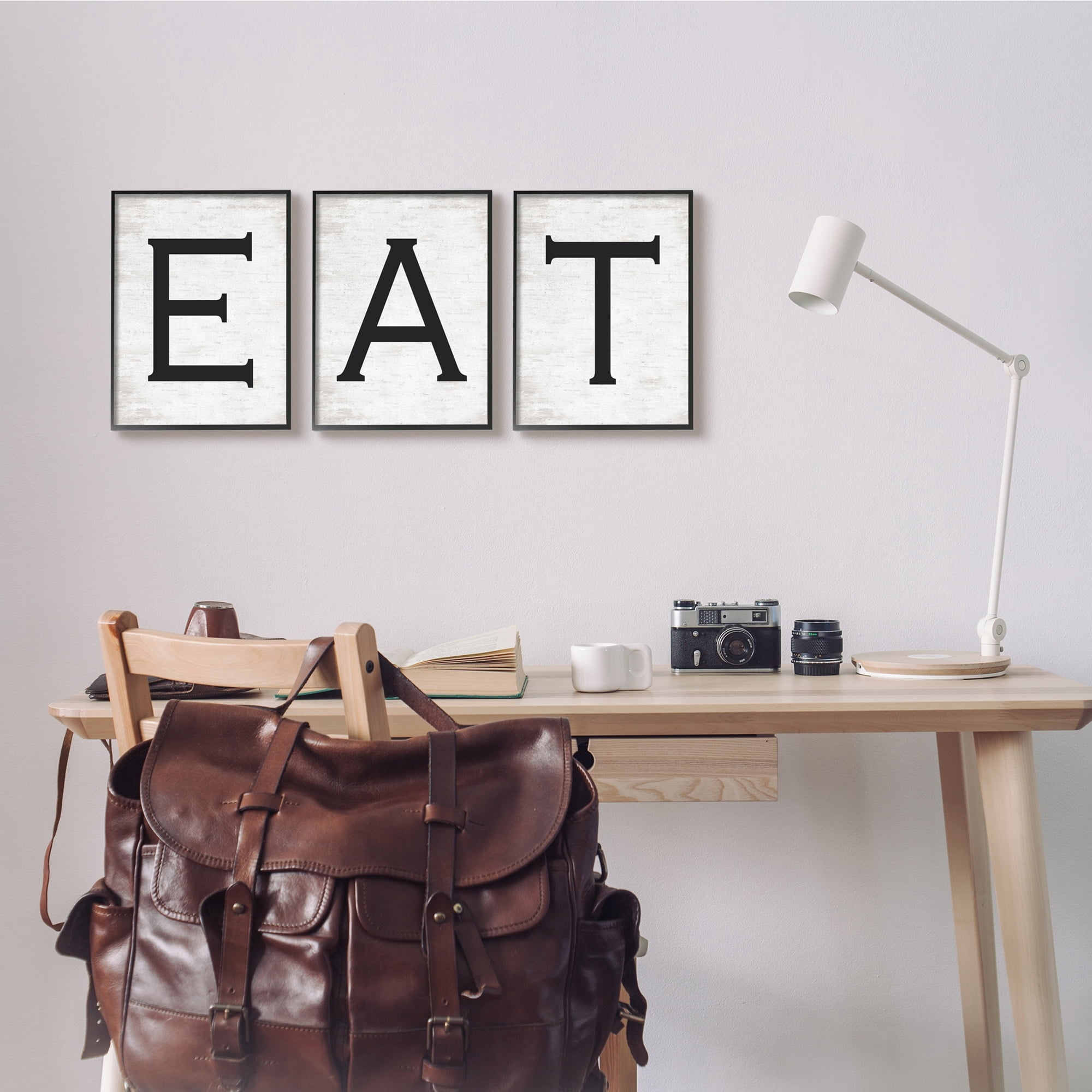 Stupell Indtries Eat Phrase Traditional Typography Minimal Farmhoe Kitchen,11 x 14,Design by Lettered and Lined