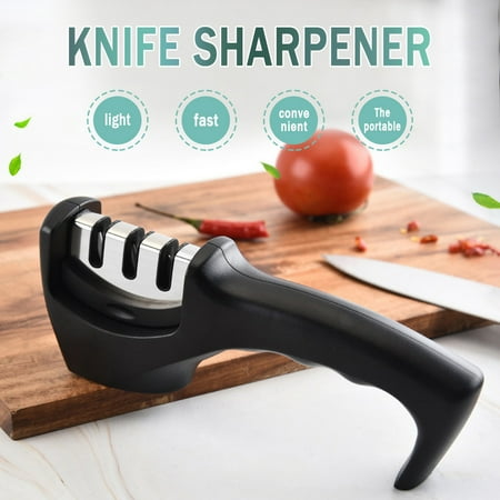 

Premium Knife Sharpener Non Slip Professional Kitchen Chef 3 Slot Design