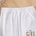 thumbnail image 4 of HCNTES Girl's 2 Piece Summer Outfits Print Tees and Wide Leg Cargo Pants Set Kids Girl School Suit 3T 4T 5T 6T 7T 8T 9T(D01-White,7-8 Years), 4 of 7