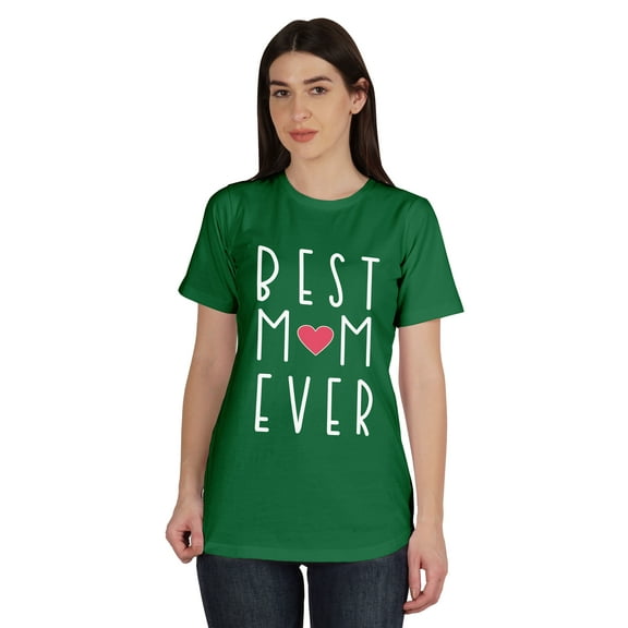Inkmeso Best Mom Ever Graphic Tshirt Short Sleeve Women Cotton Tee Casual