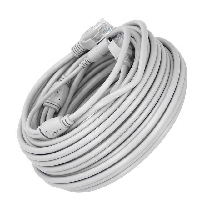 Peahefy Portable Ethernet Cable 2‑In‑1 Power Supply Networks Cord for IP Camera NVR CCTV System,LAN Cable,Ethernet Wires