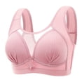 thumbnail image 2 of Vedolay Sports Bras Women's Lace Push Up Plus Size Bra Sheer Balconette Underwire Unlined,Pink 3XL, 2 of 3