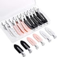 thumbnail image 1 of 20 pinzas para el pelo que no se doblan, pinzas para rizos sin arrugas, pinzas para el pelo sin arrugas con caja de almacenamiento para maquillaje y peinado (rosa, blanco, negro), 1 of 4