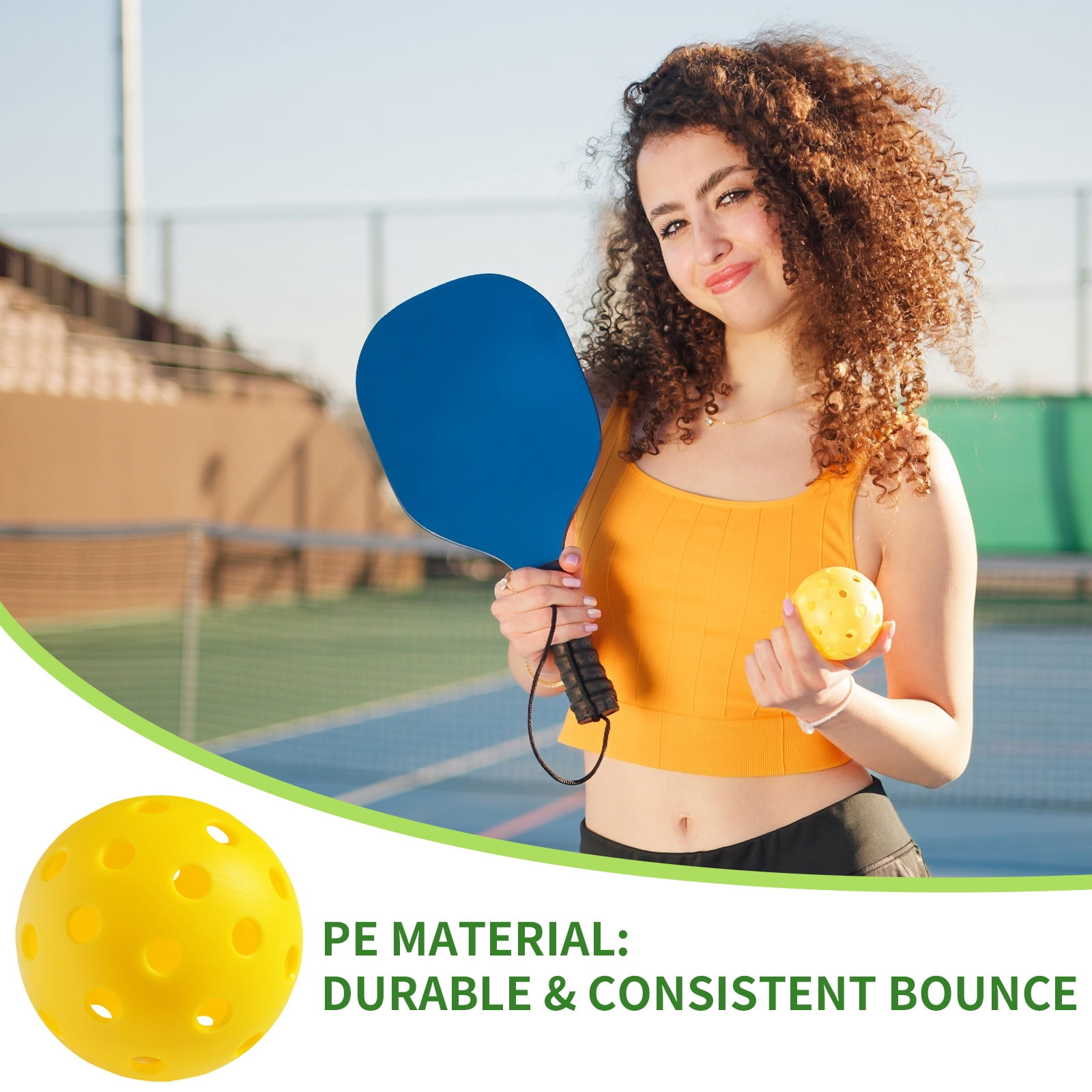 Lockways 6-Pack Pickleball Balls – 40-Hole Indoor/Outdoor with Bag, Balanced High Bounce, for Tournament Play