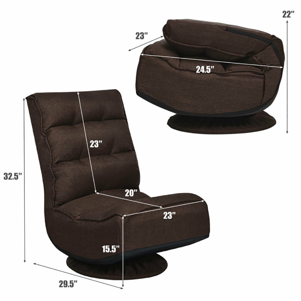 Finihen Folding Lazy Sofa Chair, Floor Chair, 5-Position Folding Floor Gaming Chair, for Living Room, Bedroom, for Gaming, Reading, Brown Finihen Folding Lazy Sofa Chair, Floor Chair, 5-Position Folding Floor Gaming Chair, for Living Room, Bedroom, for Gaming, Reading, Brown