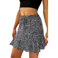 thumbnail image 4 of ABPHQTO Minifalda negra con estampado animal de mujer, 4 of 5