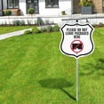 thumbnail image 5 of Please Do Not Leave Packages Here (5 Pack) 12 inch X 12 inch Shield Shaped Commercial Grade Plastic Signs with Aluminum Mounting Stakes Weather Resistant Made in the USA, 5 of 8