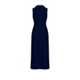 thumbnail image 5 of APEXFWDT Summer Casual Maxi Dress for Women V Neck Sleeveless Long Sundress Beach Vacation Dresses with Pockets,XXL,Dark Blue, 5 of 6