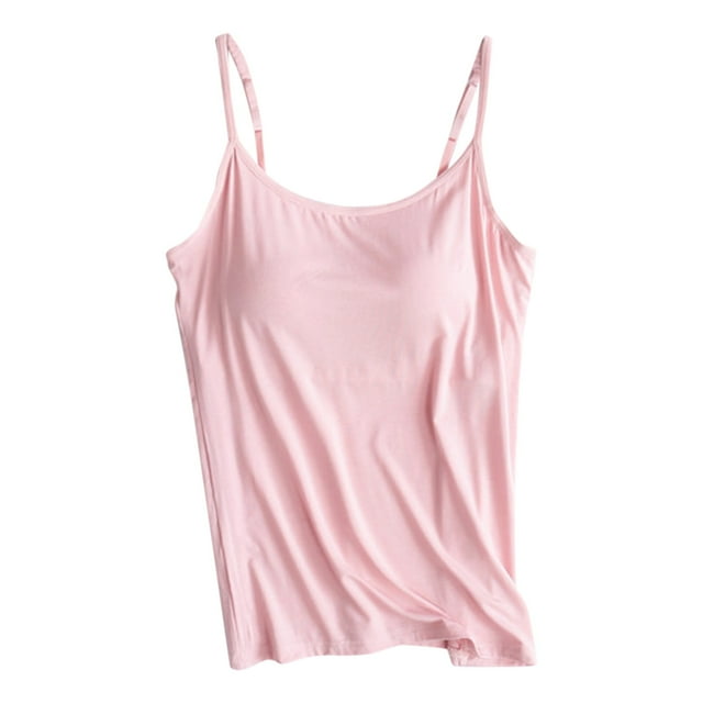 MPWEGNP Cotton Shelf Bra Camisoles Adjustable Spaghetti Strap Tank Tops Basic Layer