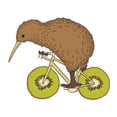 thumbnail image 2 of CafePress - Kiwi Riding Bike With Kiwi Wheels 11 Oz Ceramic M - 11 oz Ceramic Mug - Novelty Coffee Tea Cup, 2 of 4
