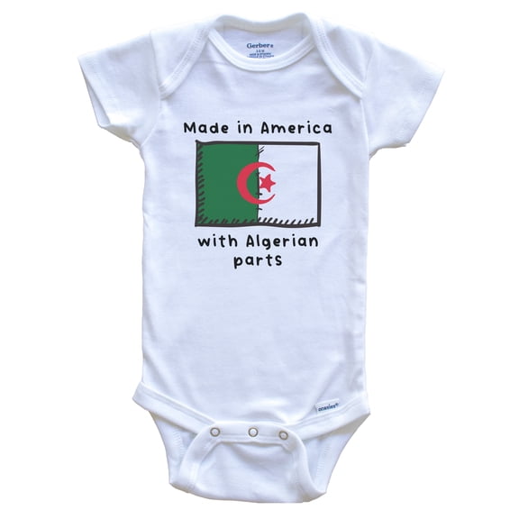 Made In America With Algerian Parts Algeria Flag Baby Bodysuit