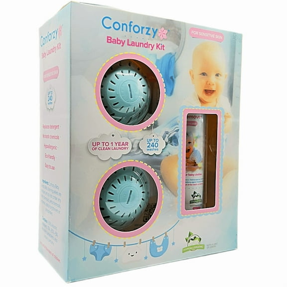 Conforzy Baby Laundry Kit For Sensitive Skin (Up-to 240 Washes). Replacement For Regular Detergent Eco-Friendly