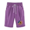 thumbnail image 1 of Pantalones Cortos Casuales para Mujer Día de la Independencia Impreso Elástico de la Cintura, Pantalones Cortos de Verano para Mujeres, 1 of 4