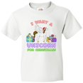 thumbnail image 3 of Inktastic I Want a Unicorn for Christmas with Presents Youth T-Shirt, 3 of 5