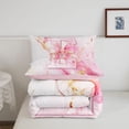 thumbnail image 5 of Manfei 3D Cartoon Bow Print Full Size Comforter Sets,White Pink Monogrammed E Bedding Comforter Set,Pink Reversible,3-Piece,1 Comforter and 2 Pillowcases, 5 of 7