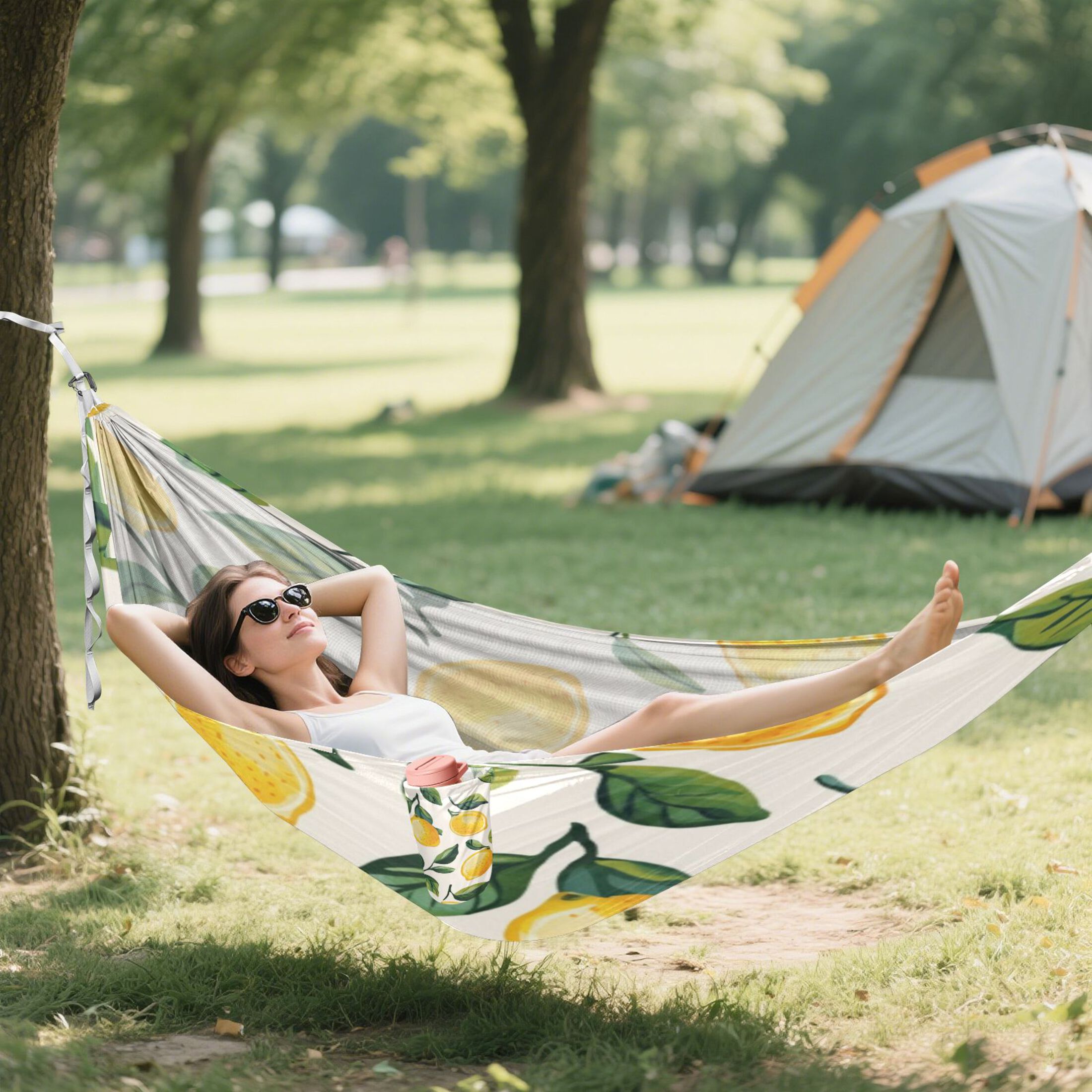 Hammock Camping Hammock Nylon Portable Hammock Travel Camping Hammock Cute Cartoon Lemon