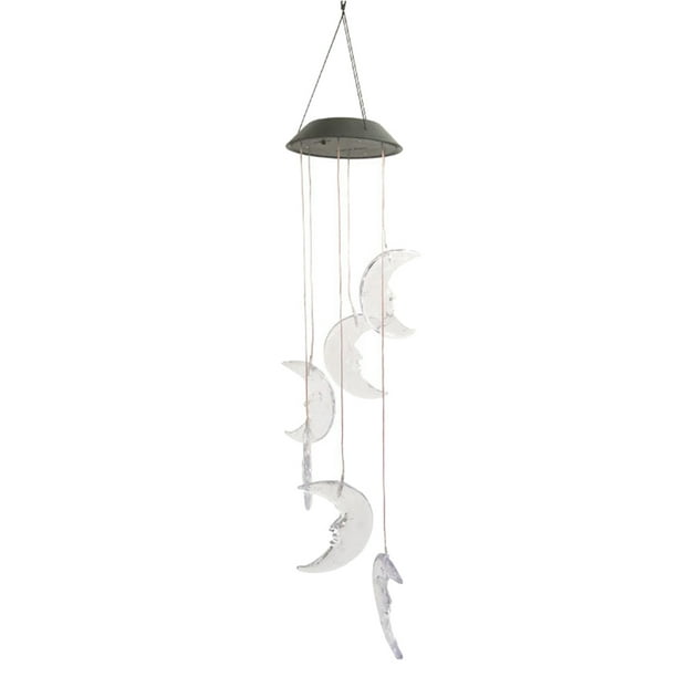 Bearachild 2 piezas de luz de carillón de viento al aire libre Solar patio trasero árbol colgante Luna paisaje lámpara decorativa vacaciones iluminación Iluminación y accesorios Bearachild HA073628-00